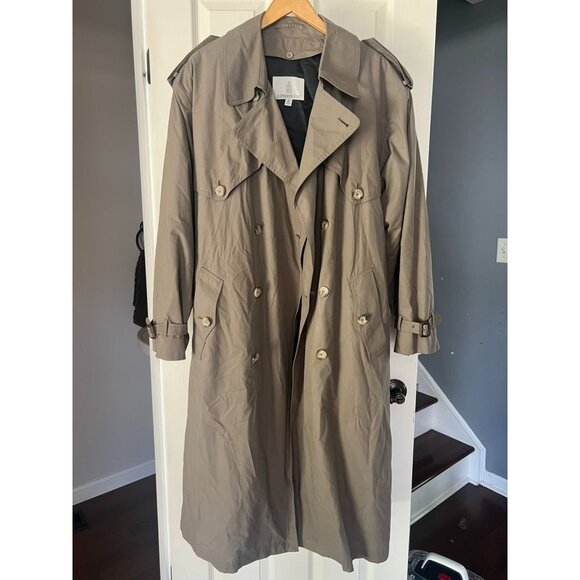 London Fog Men’s Trench Coat 46 Regular Tan Classic Belted Double Breasted - Picture 1 of 6